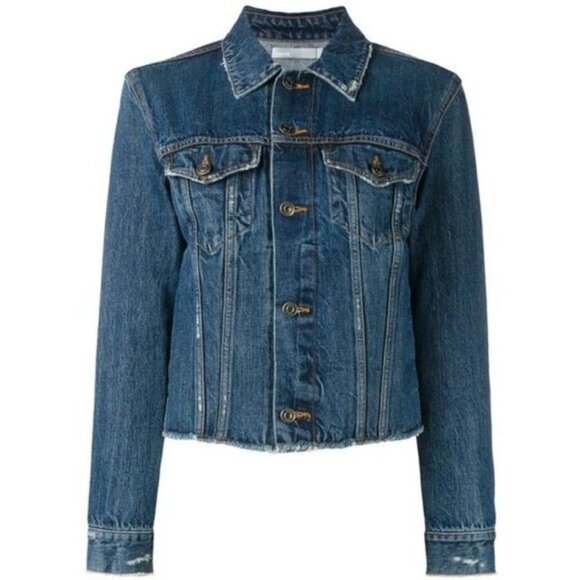 Vince Blue Raw Edge Jean Jacket size XS - Picture 7 of 7